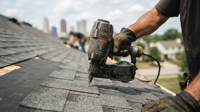 Close detail from the work: roofing Columbus OH