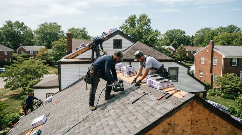 A crew mid-task: roofing Columbus OH