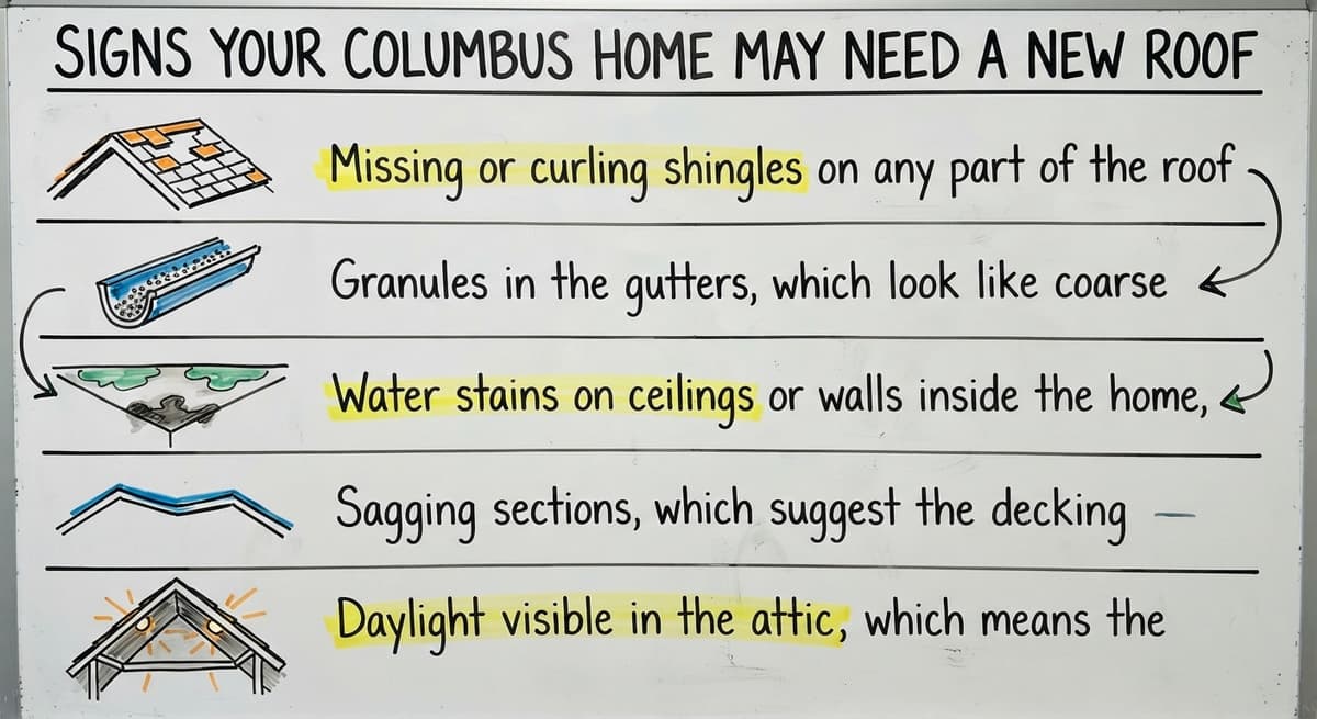 Signs Your Columbus Home May Need a New Roof, drawn out