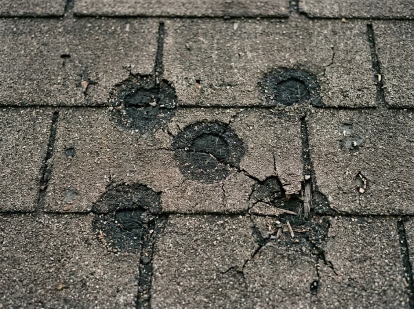 Hail bruising on an asphalt shingle, the damage an adjuster looks for
